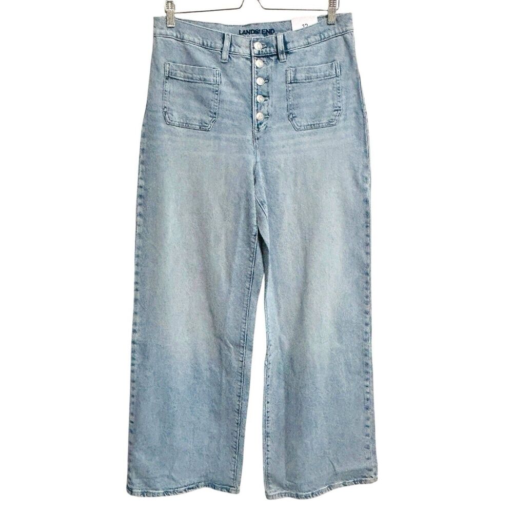 NWT Lands' End Light Wash Wide Leg Jeans